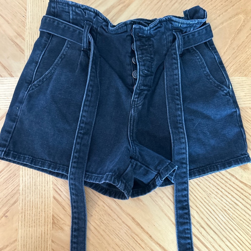 American Eagle Outfitters High Waist Black Denim Shorts